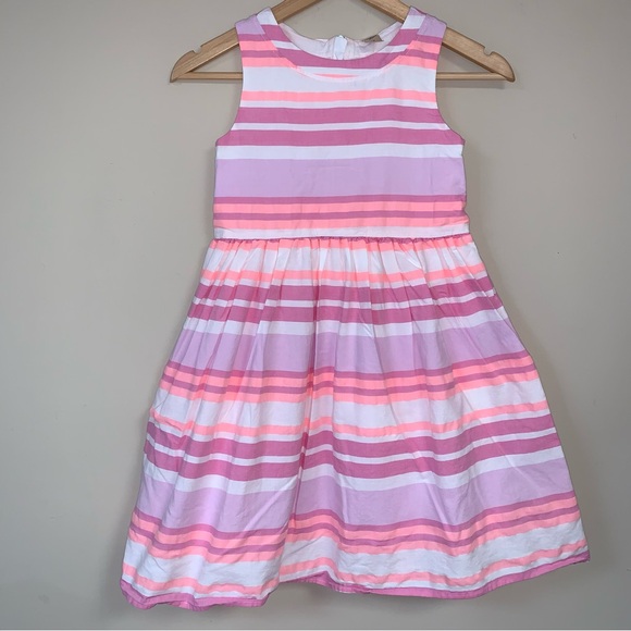 Osh Kosh Dress 10 Stripe Fit & Flare Pink White Party Holiday Formal Photoshoot - Picture 1 of 7